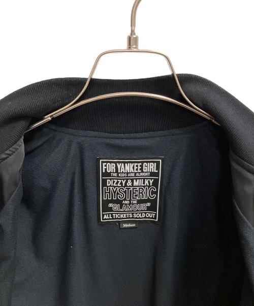 Hysteric Glamour（ヒステリックグラマー）Hysteric Glamour (ヒステリックグラマー) MAKE ME SMILE　スタジアムジャケット レッド×ブラック サイズ:SIZE Mの古着・服飾アイテム