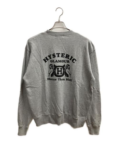 Hysteric Glamour（ヒステリックグラマー）Hysteric Glamour (ヒステリックグラマー) HOTTER THAN HELL　クルーネックスウェット グレー サイズ:SIZE Lの古着・服飾アイテム
