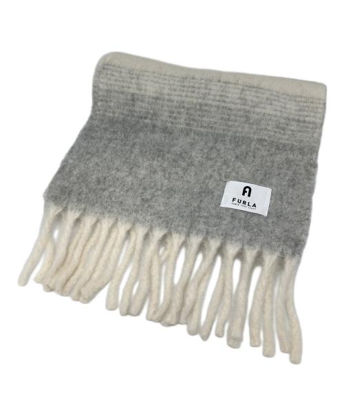 FURLA（フルラ）FURLA (フルラ) ボリュームマフラー ベージュ×グレー 未使用品の古着・服飾アイテム