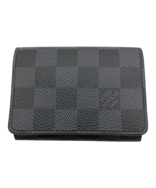 LOUIS VUITTON（ルイ ヴィトン）LOUIS VUITTON (ルイ ヴィトン) ダミエ・グラフィット アンヴェロップ・カルト・ドゥ・ヴィジット カードケース ブラックの古着・服飾アイテム