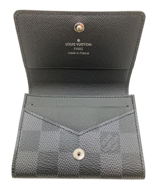 LOUIS VUITTON（ルイ ヴィトン）LOUIS VUITTON (ルイ ヴィトン) ダミエ・グラフィット アンヴェロップ・カルト・ドゥ・ヴィジット カードケース ブラックの古着・服飾アイテム