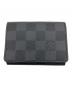 LOUIS VUITTON（ルイ ヴィトン）の古着「ダミエ・グラフィット アンヴェロップ・カルト・ドゥ・ヴィジット カードケース」｜ブラック