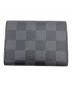 LOUIS VUITTON (ルイ ヴィトン) ダミエ・グラフィット アンヴェロップ・カルト・ドゥ・ヴィジット カードケース ブラック：35000円