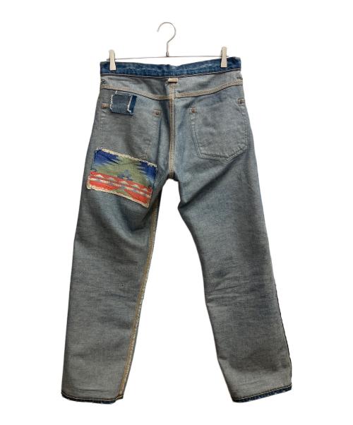 RRL（ダブルアールエル）RRL (ダブルアールエル) ダメージデニムパンツ インディゴ サイズ:SIZE W30×L30の古着・服飾アイテム