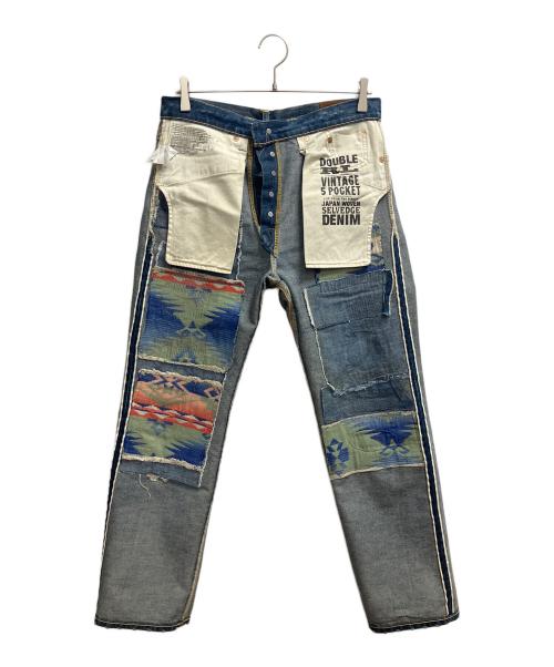 RRL（ダブルアールエル）RRL (ダブルアールエル) ダメージデニムパンツ インディゴ サイズ:SIZE W30×L30の古着・服飾アイテム