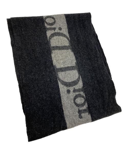 Christian Dior（クリスチャン ディオール）Christian Dior (クリスチャン ディオール) カシミヤ混マフラー ブラックの古着・服飾アイテム