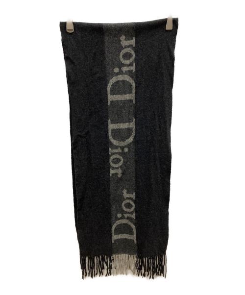 Christian Dior（クリスチャン ディオール）Christian Dior (クリスチャン ディオール) カシミヤ混マフラー ブラックの古着・服飾アイテム