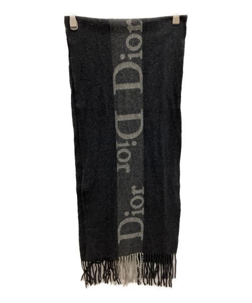 Christian Dior（クリスチャン ディオール）Christian Dior (クリスチャン ディオール) カシミヤ混マフラー ブラックの古着・服飾アイテム