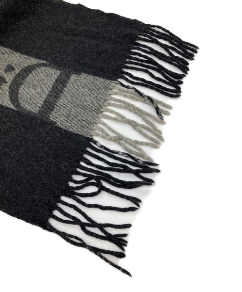 Christian Dior（クリスチャン ディオール）Christian Dior (クリスチャン ディオール) カシミヤ混マフラー ブラックの古着・服飾アイテム