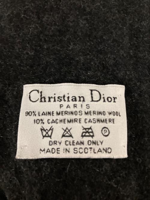 Christian Dior（クリスチャン ディオール）Christian Dior (クリスチャン ディオール) カシミヤ混マフラー ブラックの古着・服飾アイテム