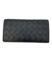 BOTTEGA VENETA（ボッテガベネタ）の古着「イントレチャート ロングウォレット」｜ブラック