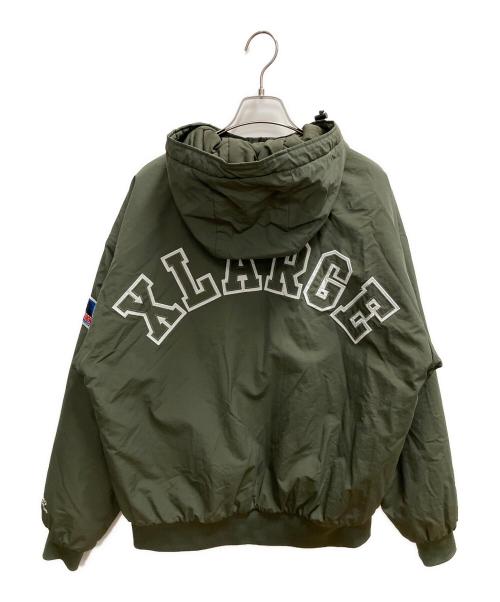 X-LARGE（エクストララージ）X-LARGE (エクストララージ) NYLON PUFFER JACKET 中綿ジャケット カーキ サイズ:SIZE Mの古着・服飾アイテム