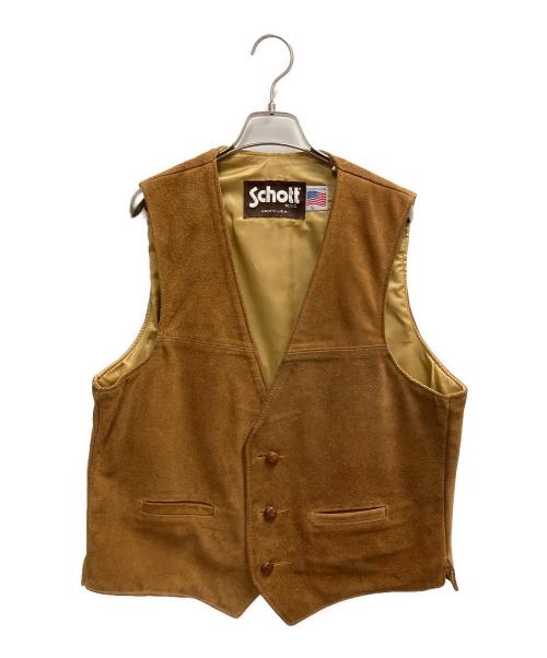 Schott（ショット）Schott (ショット) スウェードベスト ブラウン サイズ:SIZE Lの古着・服飾アイテム