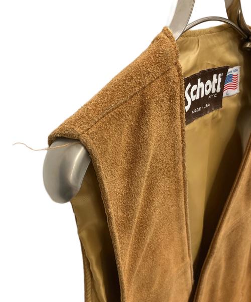 Schott（ショット）Schott (ショット) スウェードベスト ブラウン サイズ:SIZE Lの古着・服飾アイテム
