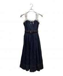 darich（ダーリッチ）の古着「ドッキングデニムミディワンピース」｜インディゴ