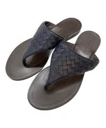 BOTTEGA VENETA（ボッテガベネタ）の古着「レザーサンダル」｜ブラウン×ネイビー