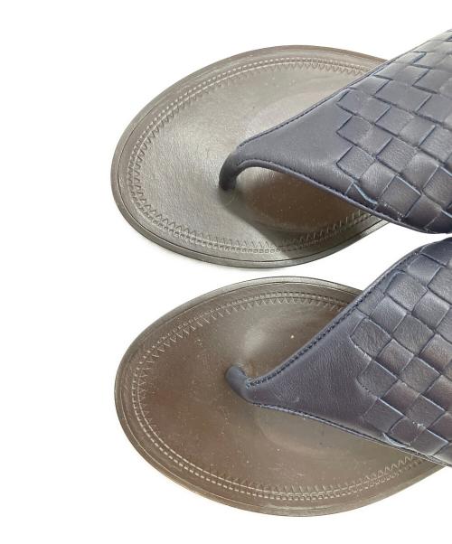 BOTTEGA VENETA（ボッテガベネタ）BOTTEGA VENETA (ボッテガベネタ) レザーサンダル ブラウン×ネイビー サイズ:SIZE36 1/2の古着・服飾アイテム