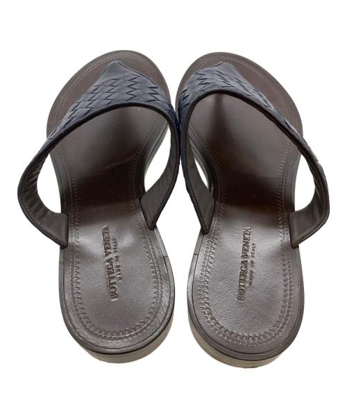 BOTTEGA VENETA（ボッテガベネタ）BOTTEGA VENETA (ボッテガベネタ) レザーサンダル ブラウン×ネイビー サイズ:SIZE36 1/2の古着・服飾アイテム