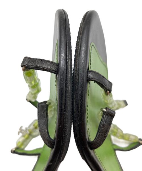 CHANEL（シャネル）CHANEL (シャネル) ストラップサンダル ブラック×グリーン サイズ:SIZE 39の古着・服飾アイテム