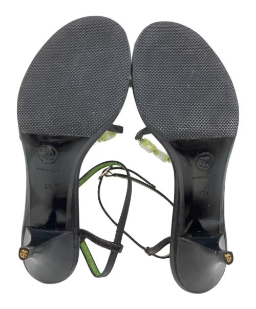 CHANEL（シャネル）CHANEL (シャネル) ストラップサンダル ブラック×グリーン サイズ:SIZE 39の古着・服飾アイテム