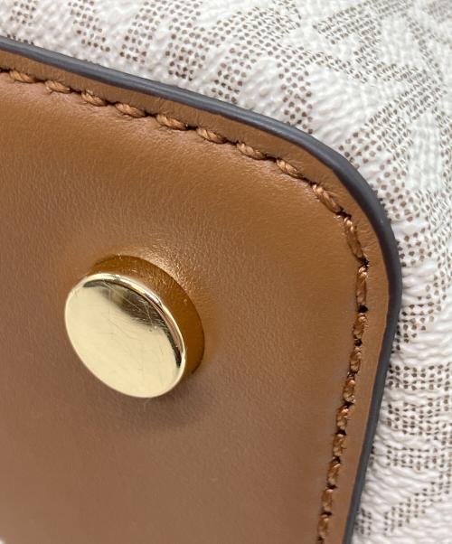 MICHAEL KORS（マイケル・コース）MICHAEL KORS (マイケル・コース) サッチェルラージ MKシグネチャー ベージュ×ブラウンの古着・服飾アイテム