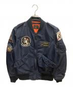 AVIREXアヴィレックス）の古着「L-2B BLACK ACES フライトジャケット」｜ネイビー