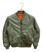 AVIREXアヴィレックス）の古着「MA-1コマーシャルロゴ」｜カーキ