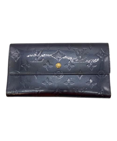 LOUIS VUITTON（ルイ ヴィトン）LOUIS VUITTON (ルイ ヴィトン) ヴェルニ　ポレトトレゾール・インターナショナル　長財布 ネイビーの古着・服飾アイテム