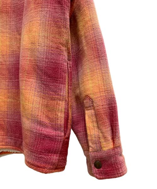 SUPREME（シュプリーム）SUPREME (シュプリーム) shearling lined flannel shirt（シアリングラインド フランネルシャツ） ピンク×オレンジ サイズ:SIZE Sの古着・服飾アイテム