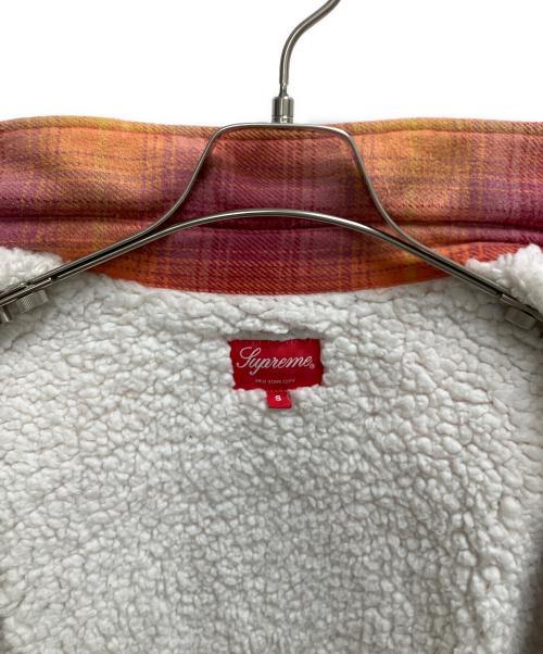 SUPREME（シュプリーム）SUPREME (シュプリーム) shearling lined flannel shirt（シアリングラインド フランネルシャツ） ピンク×オレンジ サイズ:SIZE Sの古着・服飾アイテム
