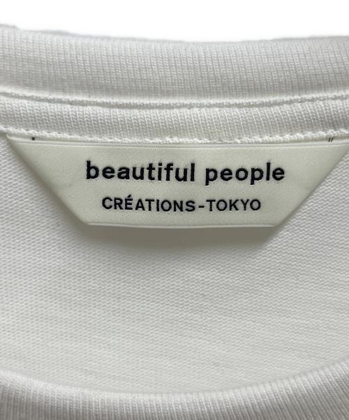 beautiful people（ビューティフルピープル）beautiful people (ビューティフルピープル) suvin compact jersey big QOL tag T-shirt ホワイト サイズ:SIZE 38の古着・服飾アイテム