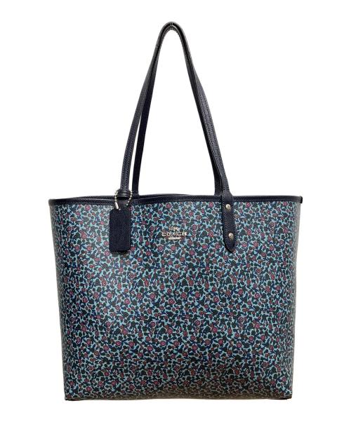 COACH（コーチ）COACH (コーチ) リバーシブルトートバッグ ネイビーの古着・服飾アイテム