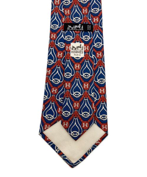 HERMES（エルメス）HERMES (エルメス) ネクタイ レッド×ブルー サイズ:137cmの古着・服飾アイテム