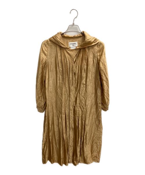 CHANEL（シャネル）CHANEL (シャネル) カメリア フーデッドコート ベージュ サイズ:SIZE 38の古着・服飾アイテム