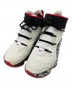 NIKEナイキ）の古着「LEBRON XVII GRAFFITI ハイカットスニーカー」｜ホワイト×レッド