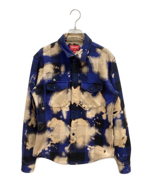 SUPREME（シュプリーム）SUPREME (シュプリーム) BLEACHED BUFFALO FLANNEL（ブリーチバッファローフランネル） ブルー サイズ:SIZE Sの古着・服飾アイテム