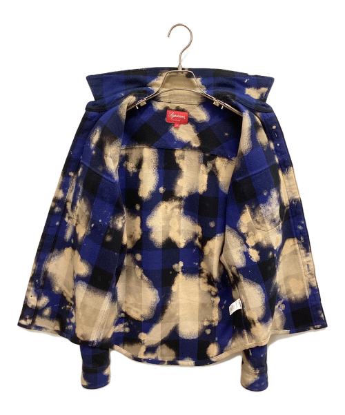 SUPREME（シュプリーム）SUPREME (シュプリーム) BLEACHED BUFFALO FLANNEL（ブリーチバッファローフランネル） ブルー サイズ:SIZE Sの古着・服飾アイテム