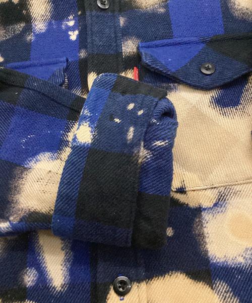 SUPREME（シュプリーム）SUPREME (シュプリーム) BLEACHED BUFFALO FLANNEL（ブリーチバッファローフランネル） ブルー サイズ:SIZE Sの古着・服飾アイテム