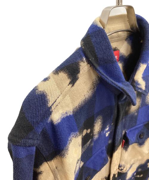 SUPREME（シュプリーム）SUPREME (シュプリーム) BLEACHED BUFFALO FLANNEL（ブリーチバッファローフランネル） ブルー サイズ:SIZE Sの古着・服飾アイテム