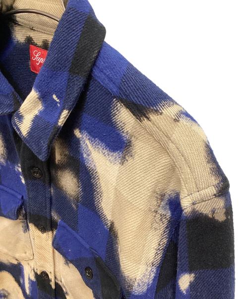 SUPREME（シュプリーム）SUPREME (シュプリーム) BLEACHED BUFFALO FLANNEL（ブリーチバッファローフランネル） ブルー サイズ:SIZE Sの古着・服飾アイテム