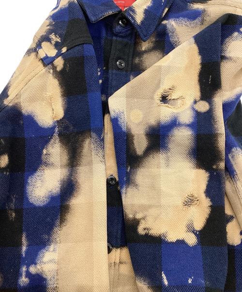 SUPREME（シュプリーム）SUPREME (シュプリーム) BLEACHED BUFFALO FLANNEL（ブリーチバッファローフランネル） ブルー サイズ:SIZE Sの古着・服飾アイテム