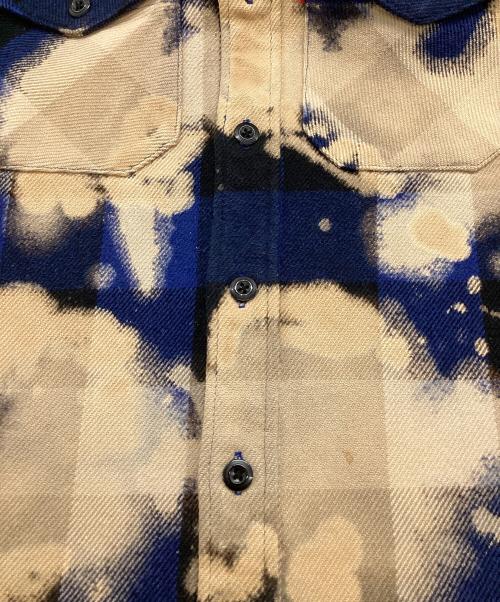 SUPREME（シュプリーム）SUPREME (シュプリーム) BLEACHED BUFFALO FLANNEL（ブリーチバッファローフランネル） ブルー サイズ:SIZE Sの古着・服飾アイテム