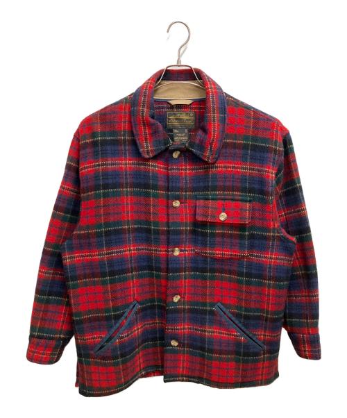 Eddie Bauer（エディーバウアー）Eddie Bauer (エディーバウアー) ウールジャケット レッド×ブルー サイズ:SIZE Mの古着・服飾アイテム