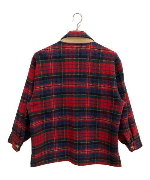 Eddie Bauer（エディーバウアー）Eddie Bauer (エディーバウアー) ウールジャケット レッド×ブルー サイズ:SIZE Mの古着・服飾アイテム