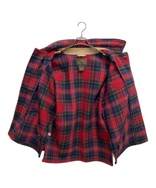 Eddie Bauer（エディーバウアー）Eddie Bauer (エディーバウアー) ウールジャケット レッド×ブルー サイズ:SIZE Mの古着・服飾アイテム