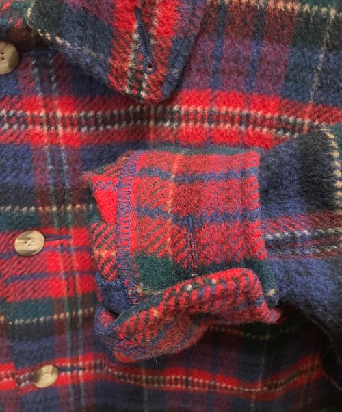 Eddie Bauer（エディーバウアー）Eddie Bauer (エディーバウアー) ウールジャケット レッド×ブルー サイズ:SIZE Mの古着・服飾アイテム