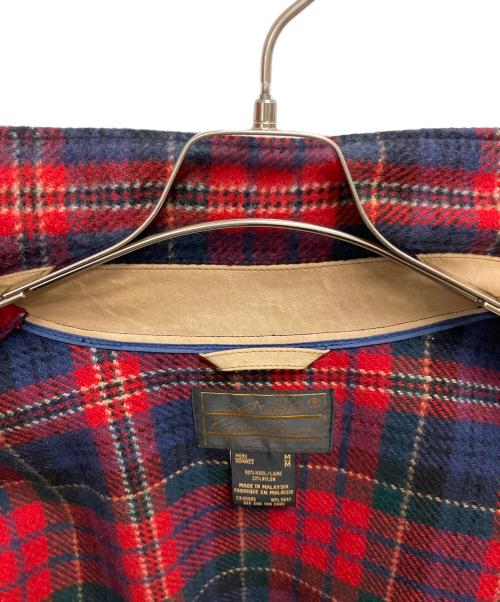 Eddie Bauer（エディーバウアー）Eddie Bauer (エディーバウアー) ウールジャケット レッド×ブルー サイズ:SIZE Mの古着・服飾アイテム