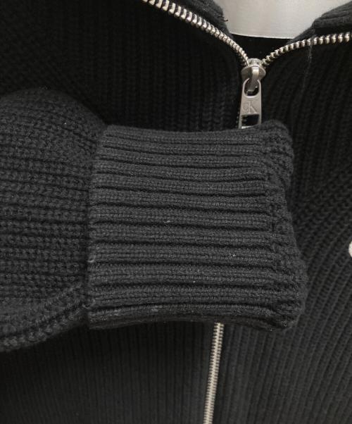 Calvin Klein Jeans（カルバンクラインジーンズ）Calvin Klein Jeans (カルバンクラインジーンズ) ニットジップジャケット ブラック サイズ:SIZE Sの古着・服飾アイテム