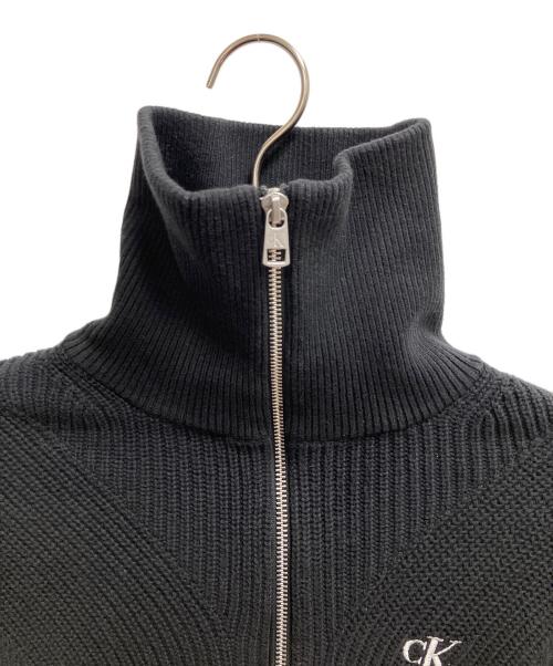 Calvin Klein Jeans（カルバンクラインジーンズ）Calvin Klein Jeans (カルバンクラインジーンズ) ニットジップジャケット ブラック サイズ:SIZE Sの古着・服飾アイテム