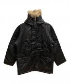 CORINTHコリンス）の古着「FURRED HOOD フライトジャケット」｜ブラック